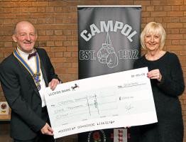 CAMPOL are presented with a cheque for £1000