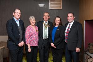 New members together with Assistant Governor Pauline Dean and club President Alan deBank