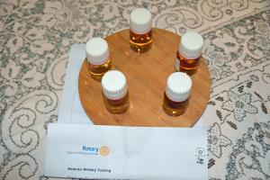 The five whisky tasting samples each participant received.