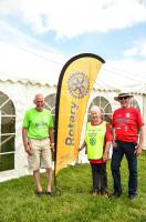 Rotarian Ken Morgan is pictured (left) next to Club President Tony Ensom whilst Rotarian John Hughes is on the right.