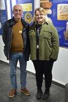 Rotarian David with archivist guide.