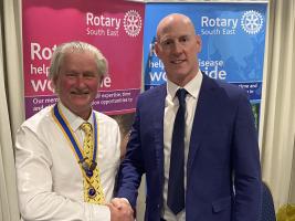Dr Kieran Mullan MP with President Hugh Allen