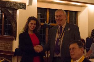 Stephanie Spiteri is inducted by President Clive Richardson