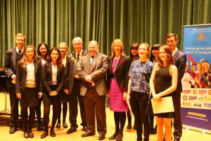 The contenders with the Mayor, Mayoress and Rotary President