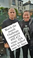 Final step and fundraising totals, after 31 days of walking in March 2024!
