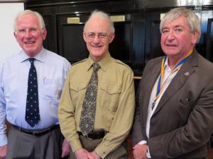 Peter Hill, the Reverend Richard Heyes and President Mike Griffiths