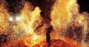 Fire Walking through 20 feet of glowing wood embers at an estimated temperature of around 1230 Degrees Fahrenheit!