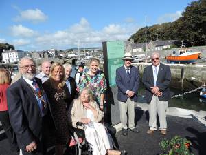 Frances Clarkson & Rotary Club of Rushen & Western Mann members at Cain Bridge Naming