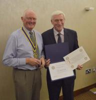 Presentation of a PHF to Frank Rourke in recognition of Outstanding Voluntary Work in the Community over a Period of 56 Years