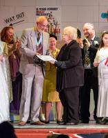 District Governor Stewart Atkin presents Freda with her Paul Harris Fellow Award 