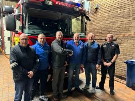 Graham Ogilvie & representatives from Gable Ender Rangers Supporters Club
Andy Edgar President & Ross A Allison Brechin Rotary
Stephen Ferguson Brechin Community Fire Service