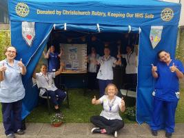Christchurch Rotary provide a Gazebo for Bournemouth Hospital Staff 