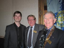 Max Graham with Rotarian Ian Hamilton and our President 
