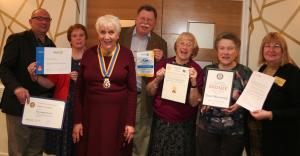 Members celebrate the awards together with Andrew Rackham and his PHF