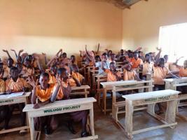 Desks for school in Ghana