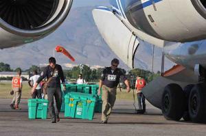 Shelter boxes start to arrive in Haiti