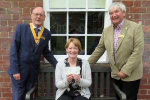 (l-r) President Elect Ian Glenister, Sally Johnson and Chair of Community Services Mike Griffiths