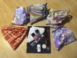 One of our toiletry bags with its contents