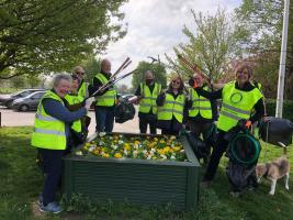 Our team of litter-pickers at Alvaston Park after a busy day collecting litter