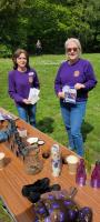 Carol Caiger and Maria Anstiss at the Stand at Ewell Festival