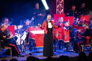The Band on Stage led by Captain Ann Millar RM