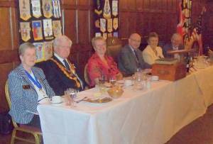 Sheila Minhinick, RIBI President John Minhinick, Hazel Hedges, President Chris Hedges, Sheila Grainger, District Governor Stewart Grainger