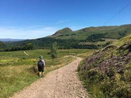 Walking towards Conic Hill on the way to Loch Lomond