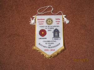 Banner from Rotary Club of Griffin Visit