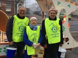 Christmas Sleigh Upminster outside Cost Cutters