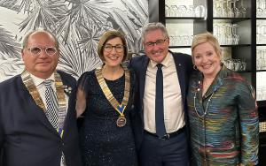 Guests at celebratory dinner