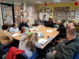 Spent a lovely hour being introduced to this year's Eco-Team @ Quarrybrae, brainstorming some great ideas for 2017, clearing last year's Soup Garden plot & harvesting enough potatoes to give everyone some home-made potato wedges. Roll on Spring !