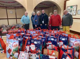 2022 Christmas hampers awaiting distribution.