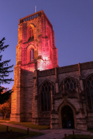 St John's Church illuminated for Rotary's Polio Day