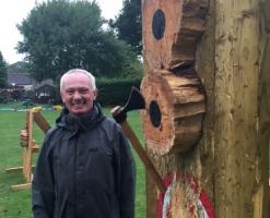 Ron looking very pleased with his axe throwing prowess