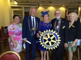 Mayor, Cllr. Malcolm Bird, accompanied by his wife Donna, his Secretary Laura Goodman, President Martin Keable and President Elect Diana Loveland