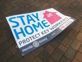 Vandalised Stay at Home sign recovered