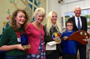 Rotary Young Artist 2016 Winners with Christine Wimbush and Rotarian Paul Tebay