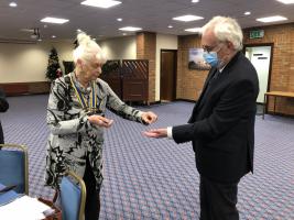 Alan being inducted as a new member of Gillingham Rotary