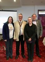 President Robert with Margaret, Jane and Ian from the Cambuslang Apiary Project