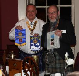 The Presidents exchanging pennants.