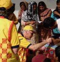 Clive giving the children their vaccine in Northern India