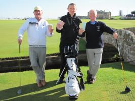 President Jim, Snr Vice Jimmy and Bobby Miller launch the annual Dunhill Raffle