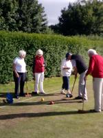 Fierce competition at the croquet