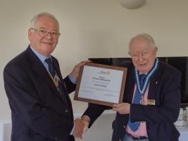 PDG John Preddy PHF 50 Years Seaford Rotary Membership and Service