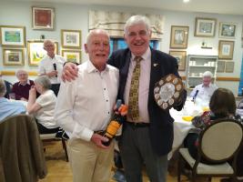 Alan Austin receives the Rob Doney Shield from President Simon Flint