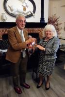 President Peter presents Bronwen Moran with the  official chain of Office.