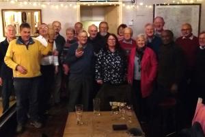 Members of Angmering South Downs and Seaford B skittles teams