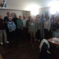 Members of Angmering South Downs and Seaford B skittles teams