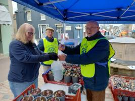The first customers of the day
