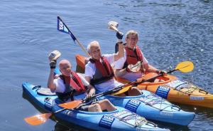 Supporting Mental Health - 3 Old Men in Boats paddle again